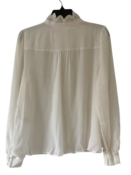 Sezane Chemise Chlo Silk Blouse NWT In Ecru Soft White - Picture 9 of 14